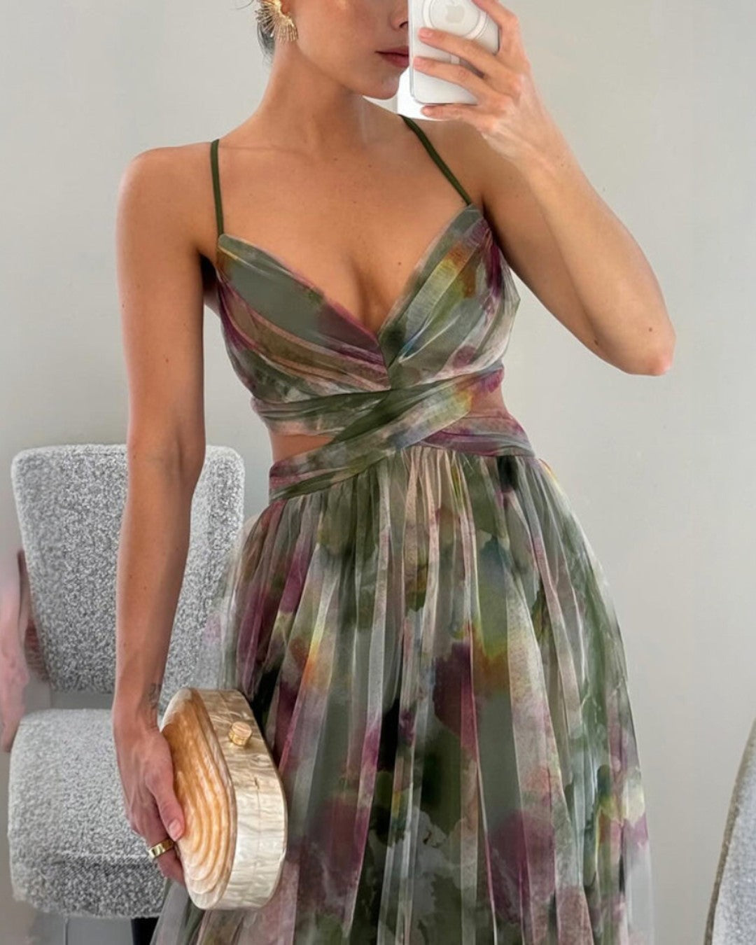 Gisela | Vestido comprido encantador com padrão floral