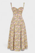 Carolina - Vestido Floral com Corpete Ajustado