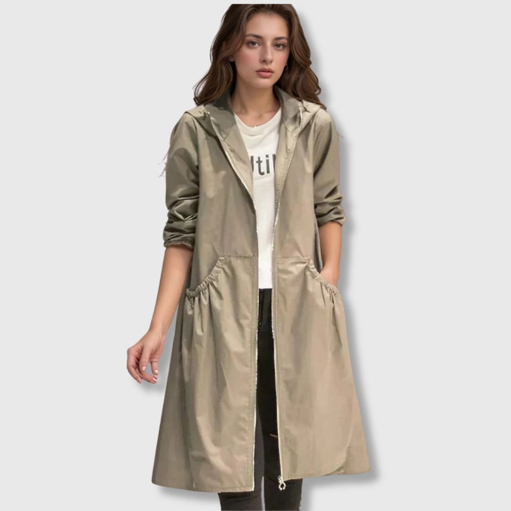 Roberta - Gabardina comprida para conforto