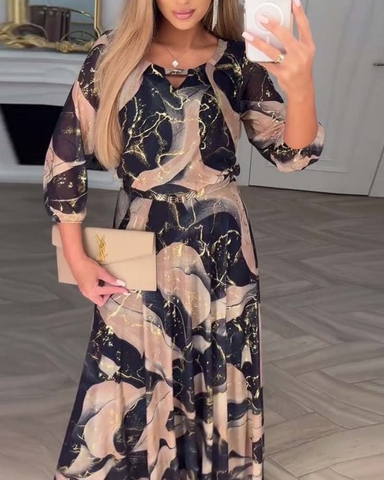 Teresa | Vestido Elegante com padrão Sofisticado