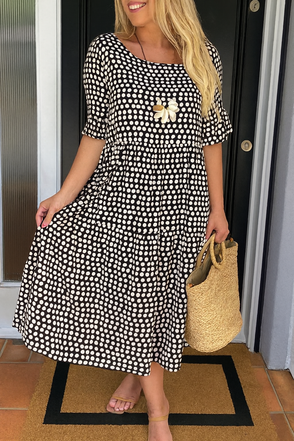 Cecília | Vestido Midi de Manga Curta