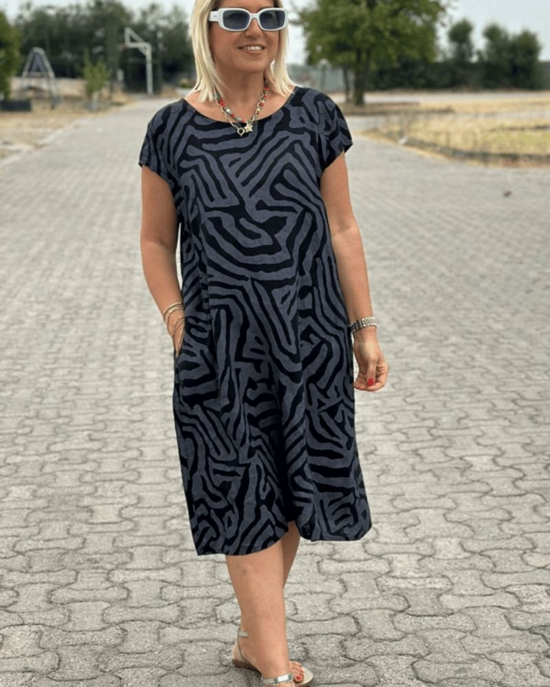 Jucília | Vestido de verão com decote redondo