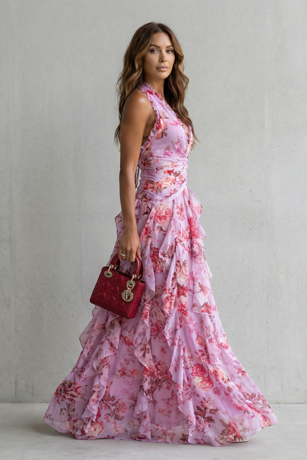 Cláudia – Vestido Maxi Floral Elegante