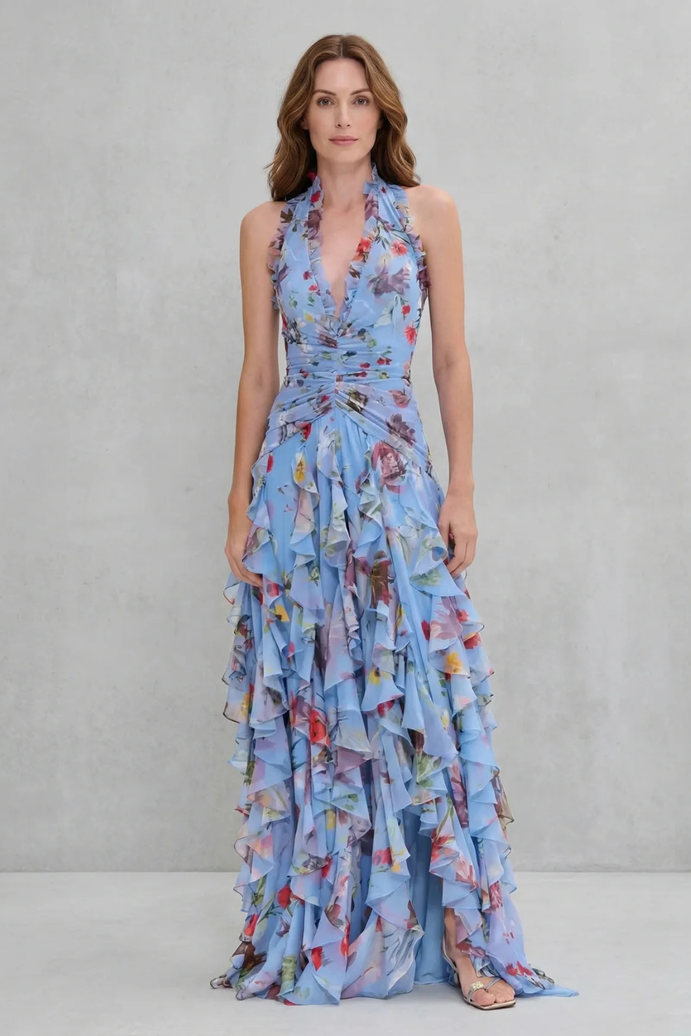 Cláudia – Vestido Maxi Floral Elegante
