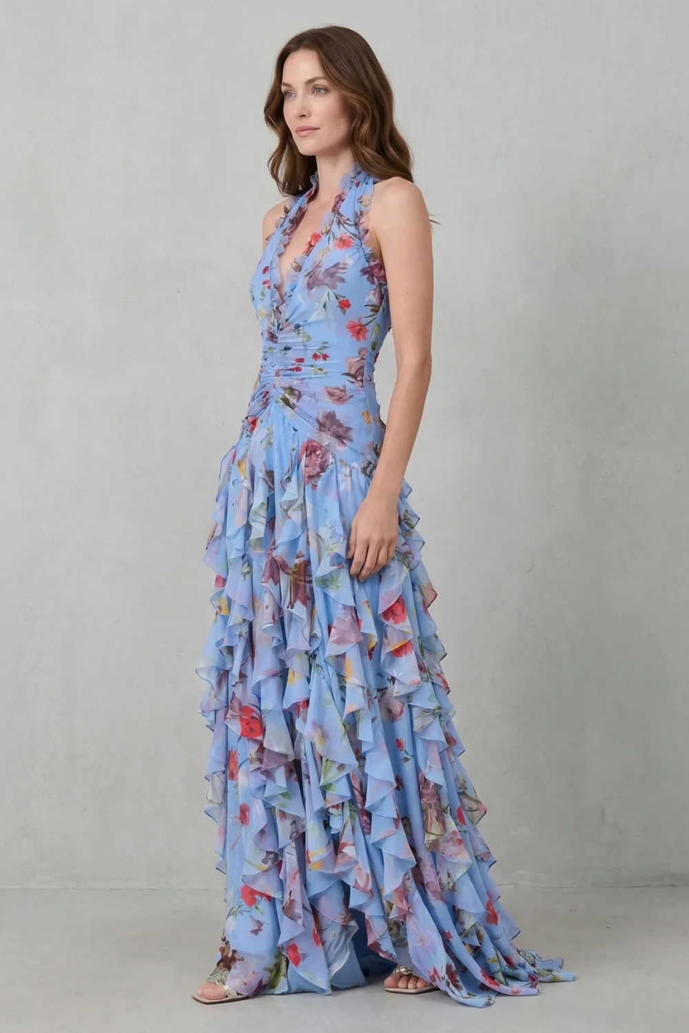 Cláudia – Vestido Maxi Floral Elegante