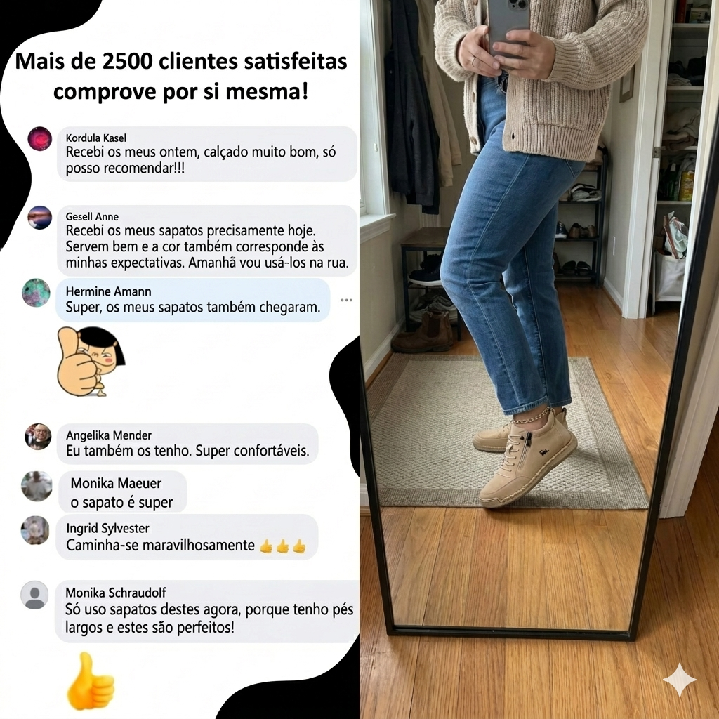 Lara – Ténis ortopédicos confortáveis com fecho éclair