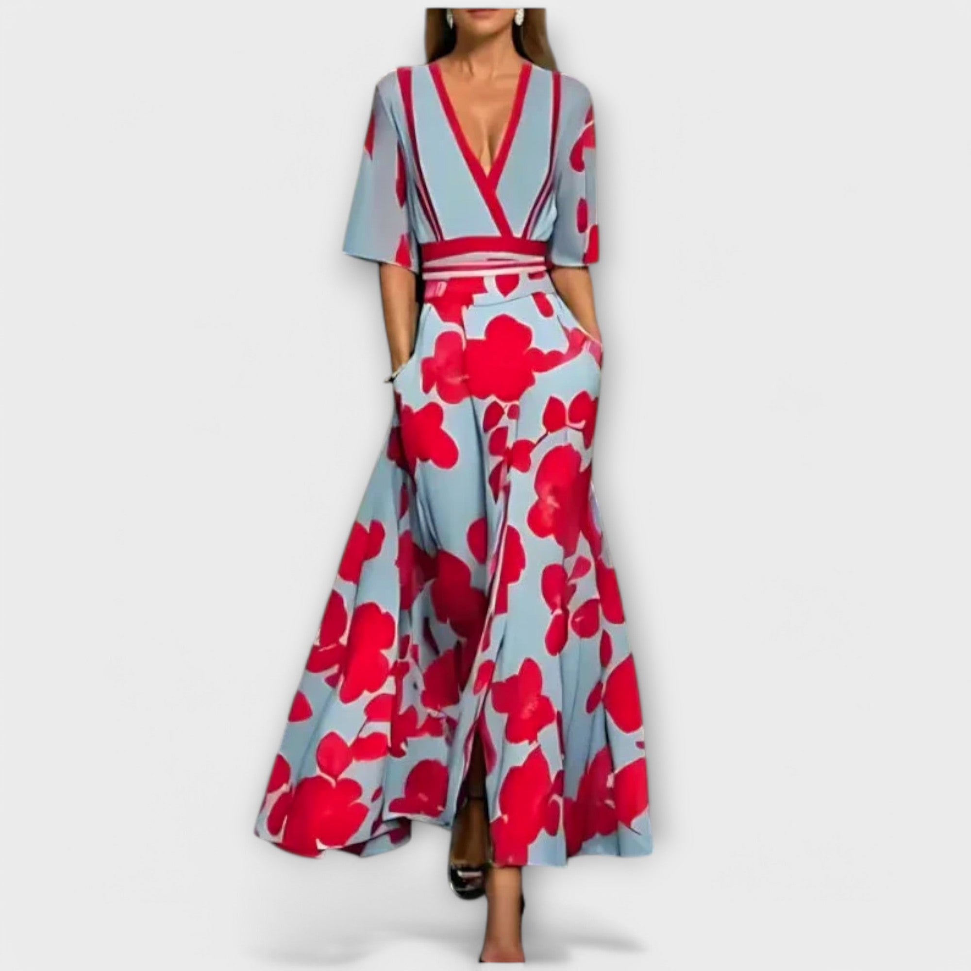 Isabela - Vestido elegante com motivos florais