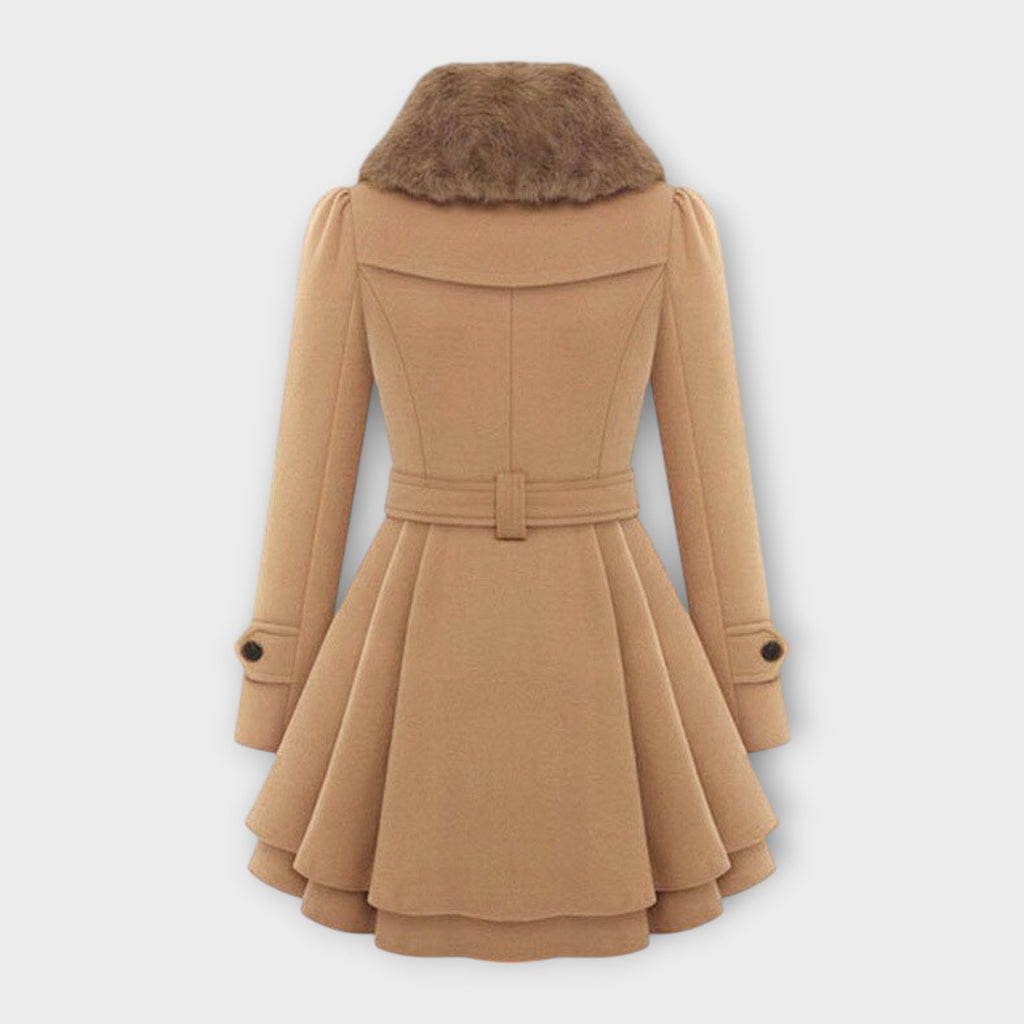 Ema - Casaco Elegante com Gola de Pele