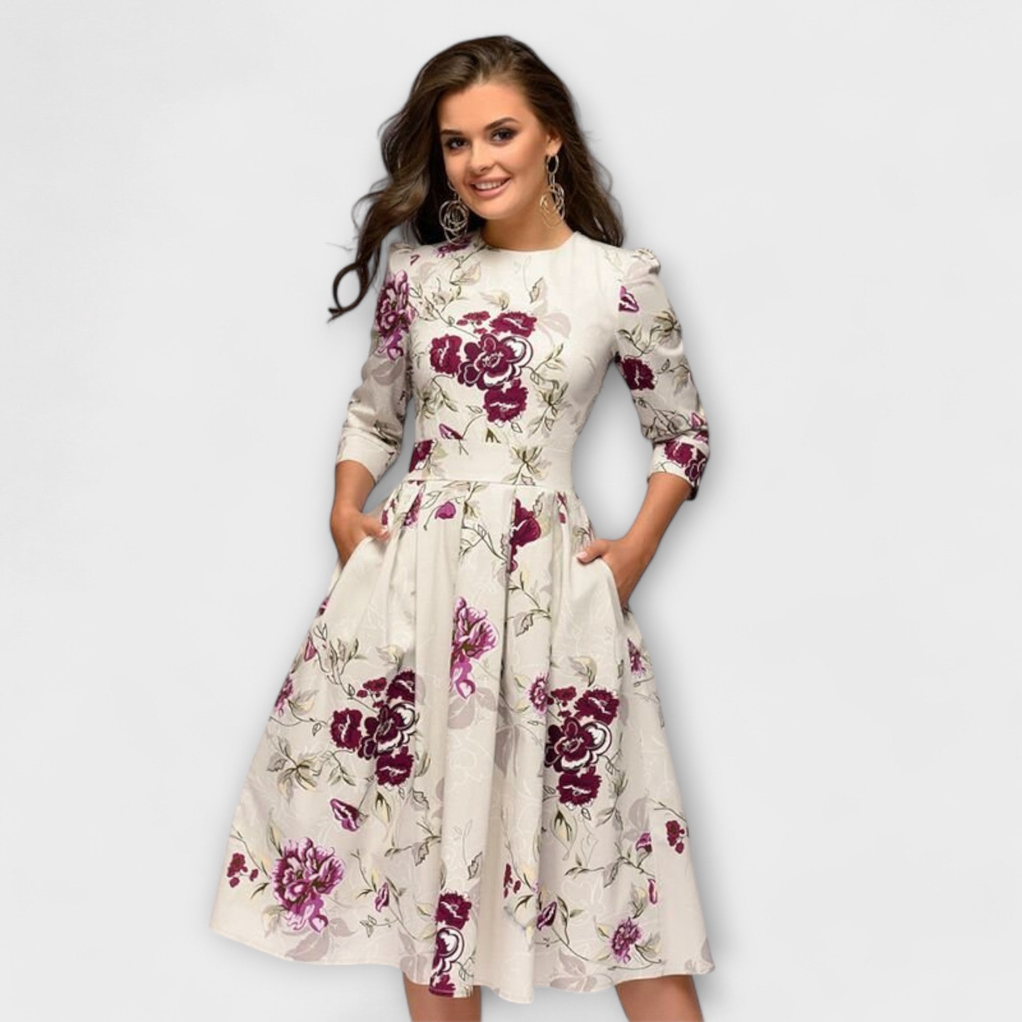 Carolina - Vestido elegante pelo joelho