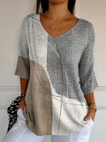Teresa – Camisola Casual com Padrão Geométrico