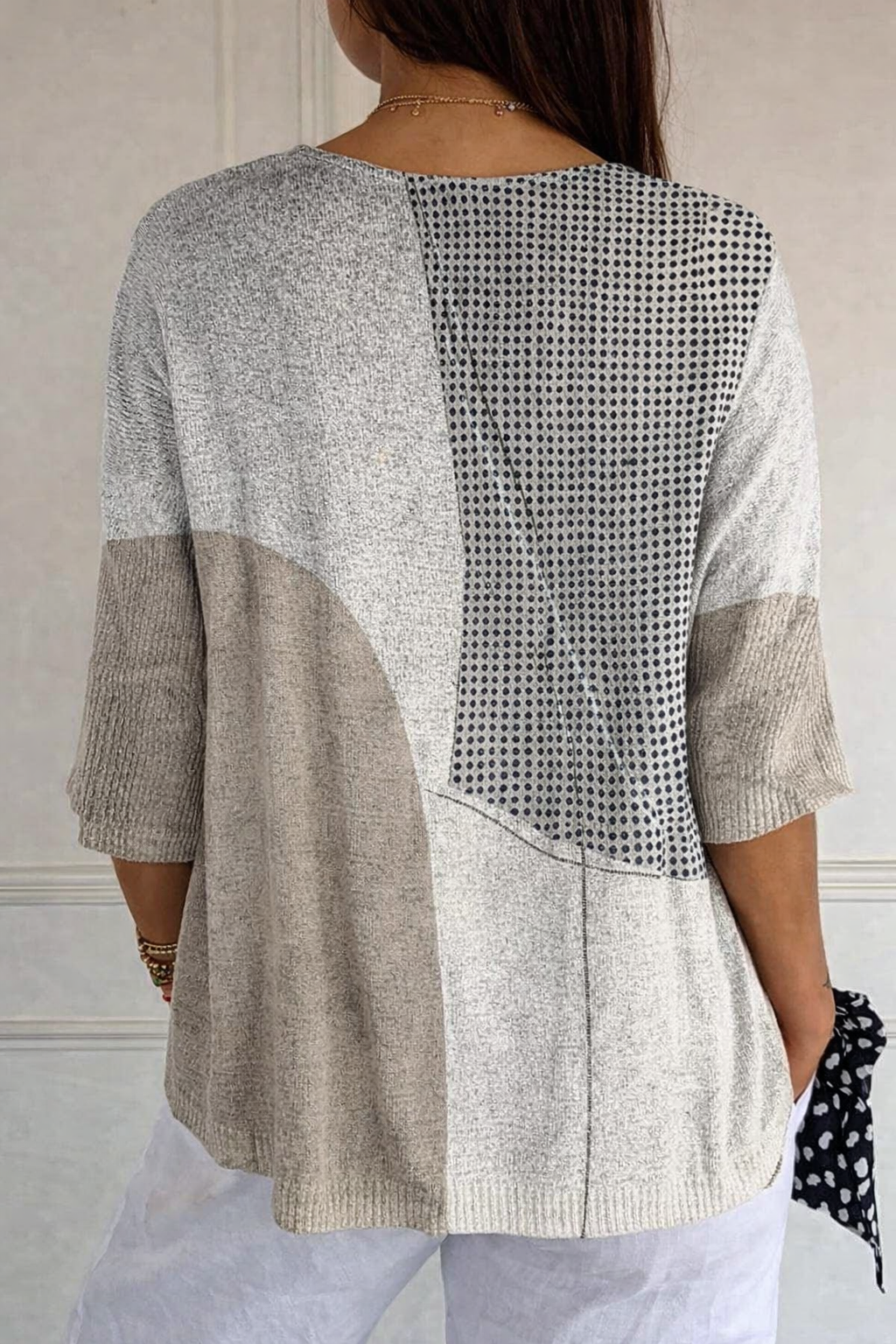 Teresa – Camisola Casual com Padrão Geométrico