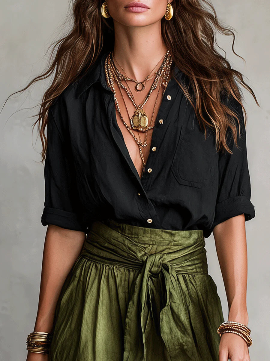 Vera – Conjunto Elegante com Saia Midi