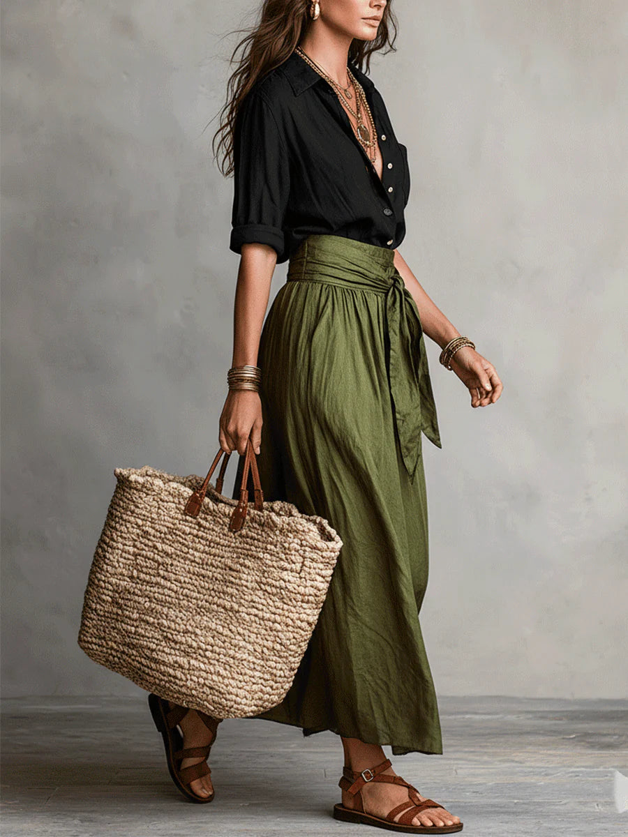 Vera – Conjunto Elegante com Saia Midi