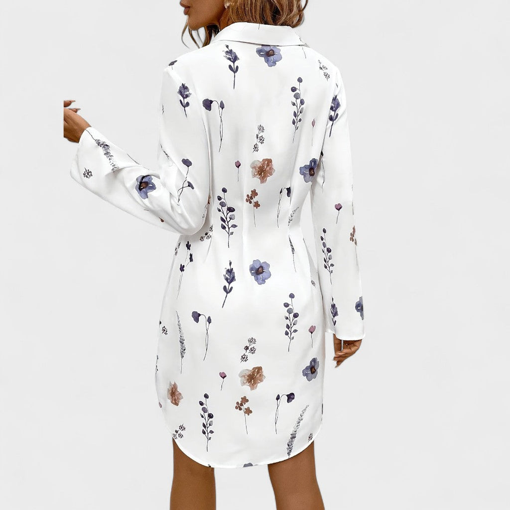 Noémia - Vestido camisa floral elegante
