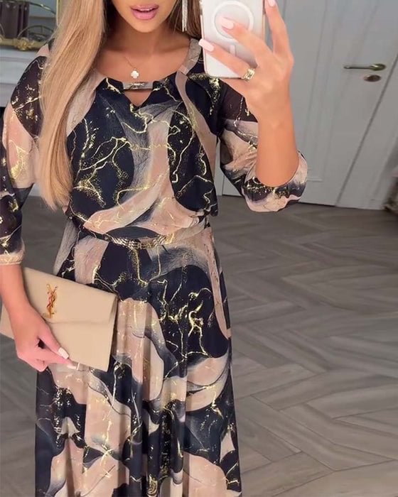 Teresa | Vestido Elegante com padrão Sofisticado