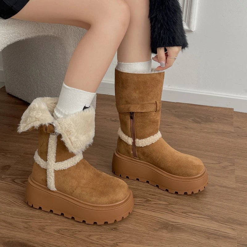 Danna | Botas com plataforma de inverno com design moderno e aconchegante