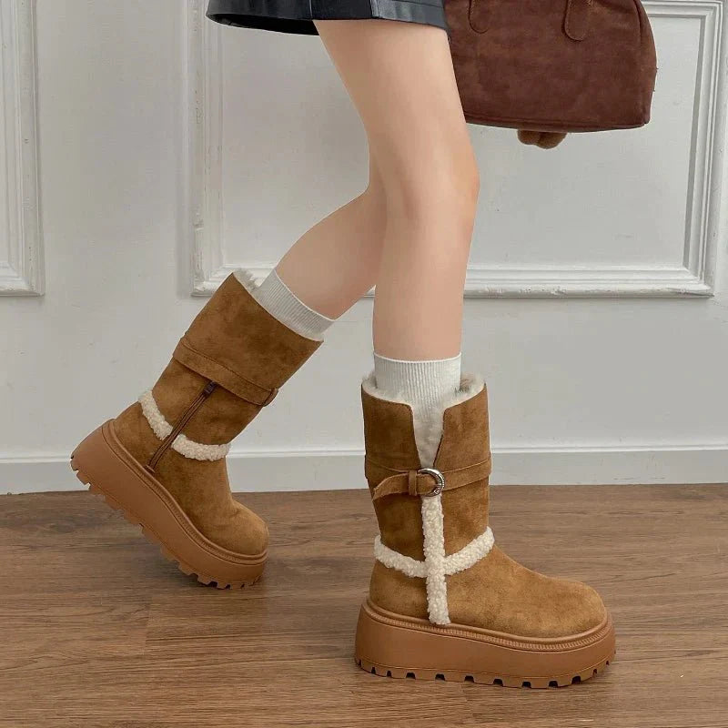 Danna | Botas com plataforma de inverno com design moderno e aconchegante