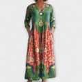 Raquel - Vestido maxi com padrão floral vintage