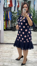 Vitória | Vestido elegante ás bolinhas