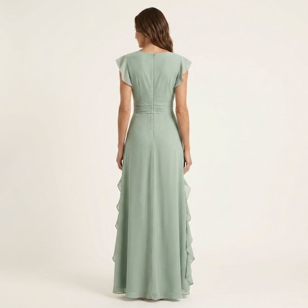 Sofia – Vestido Maxi Elegante com Folhos
