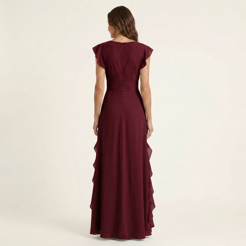 Sofia – Vestido Maxi Elegante com Folhos