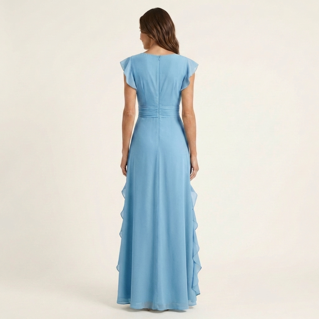 Sofia – Vestido Maxi Elegante com Folhos