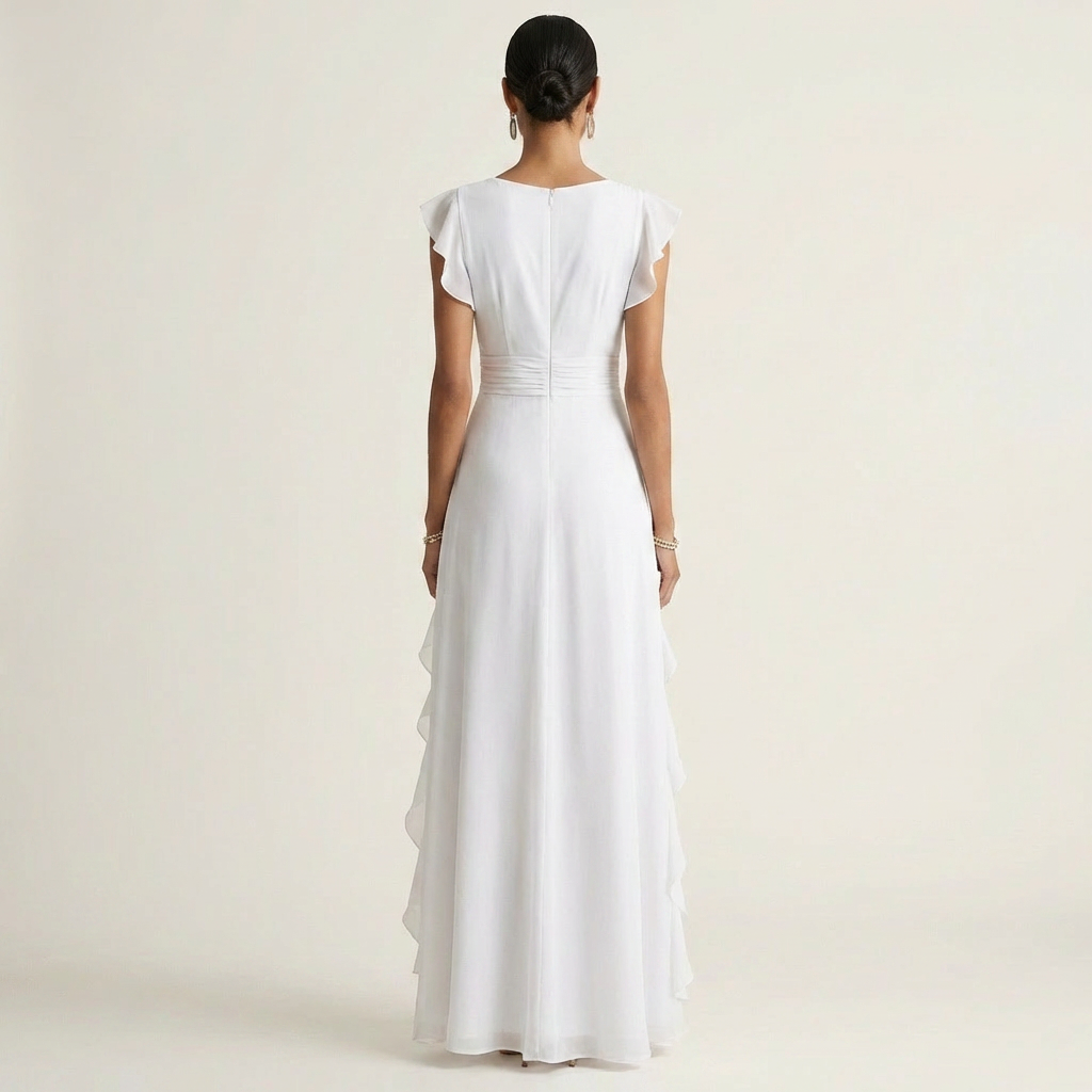 Sofia – Vestido Maxi Elegante com Folhos