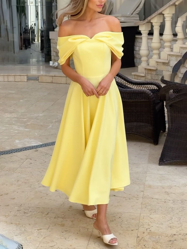 Isadora | Vestido Maxi Elegante com Ombros À Mostra e Drapeado