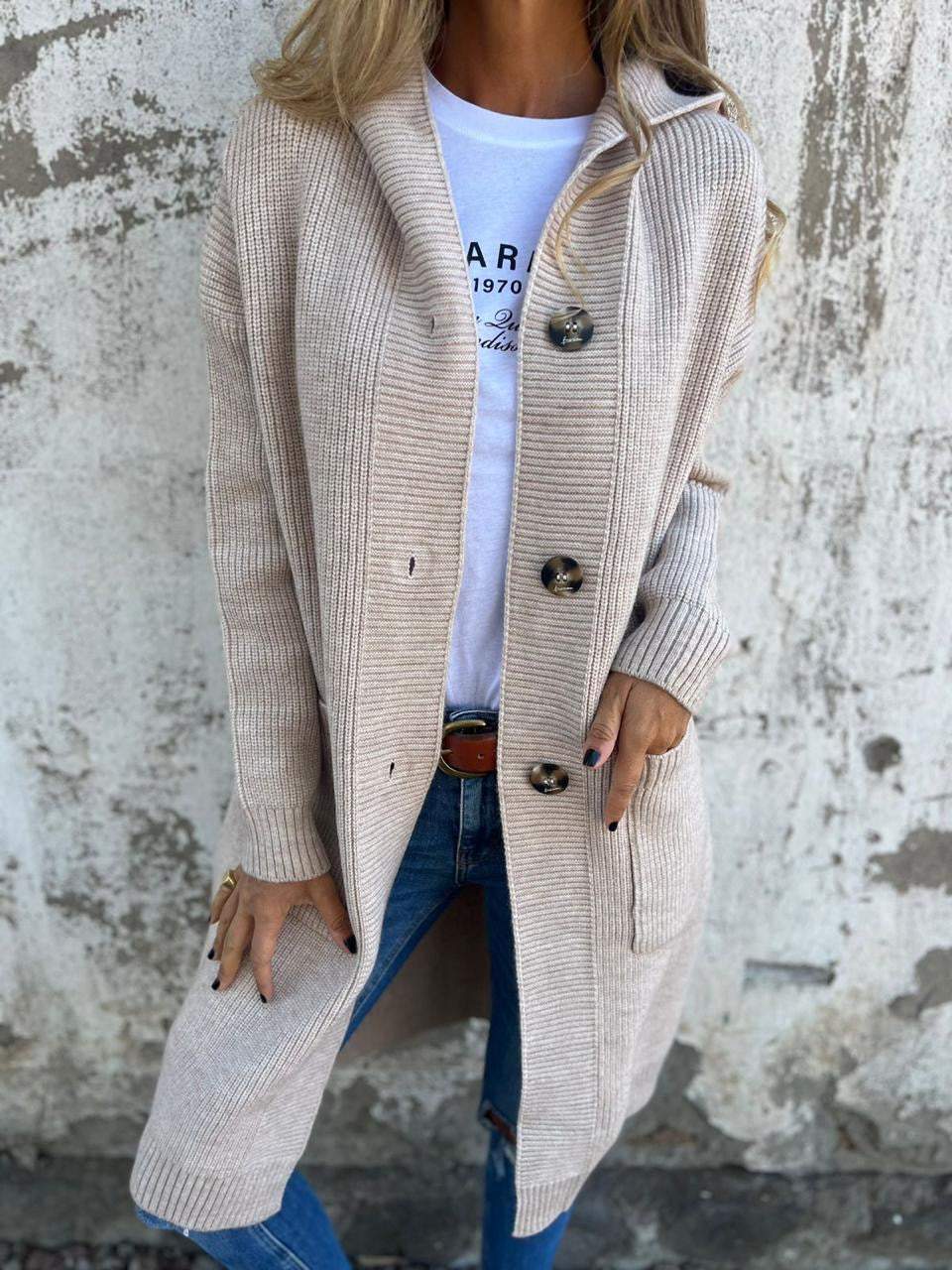 Sandra | Casaco de Malha Comprido e Elegante
