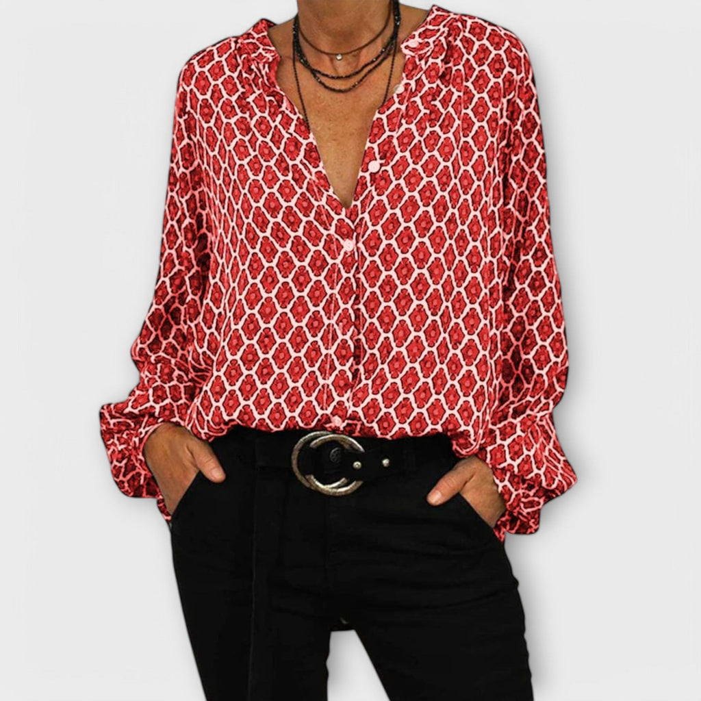 Beatriz - Blusa elegante com decote em V