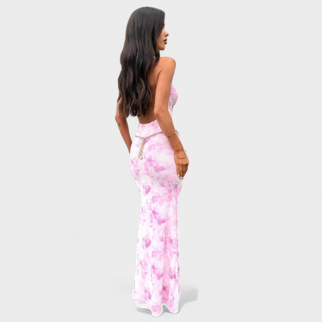 Mara™ | vestido floral cor-de-rosa