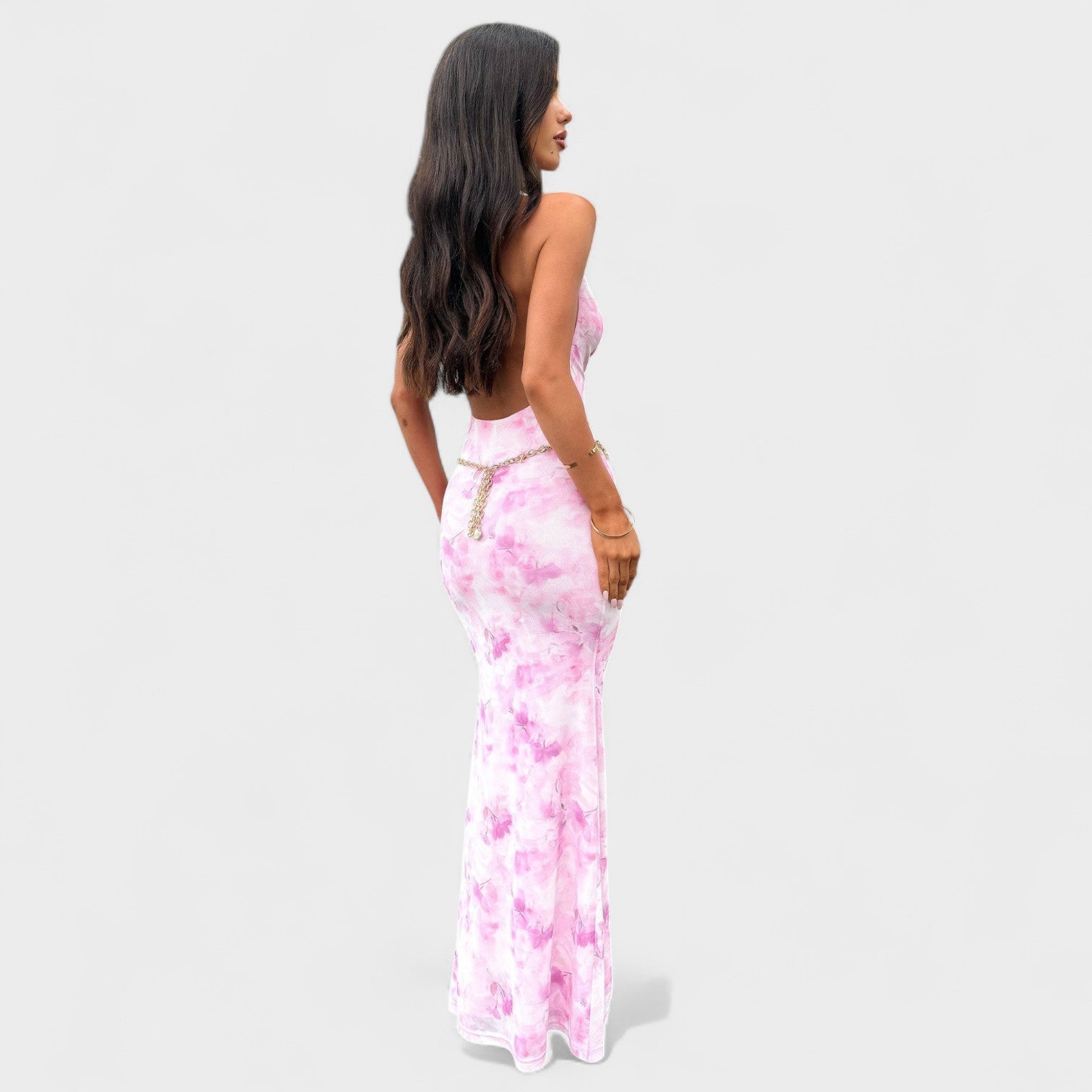 Mara™ | vestido floral cor-de-rosa