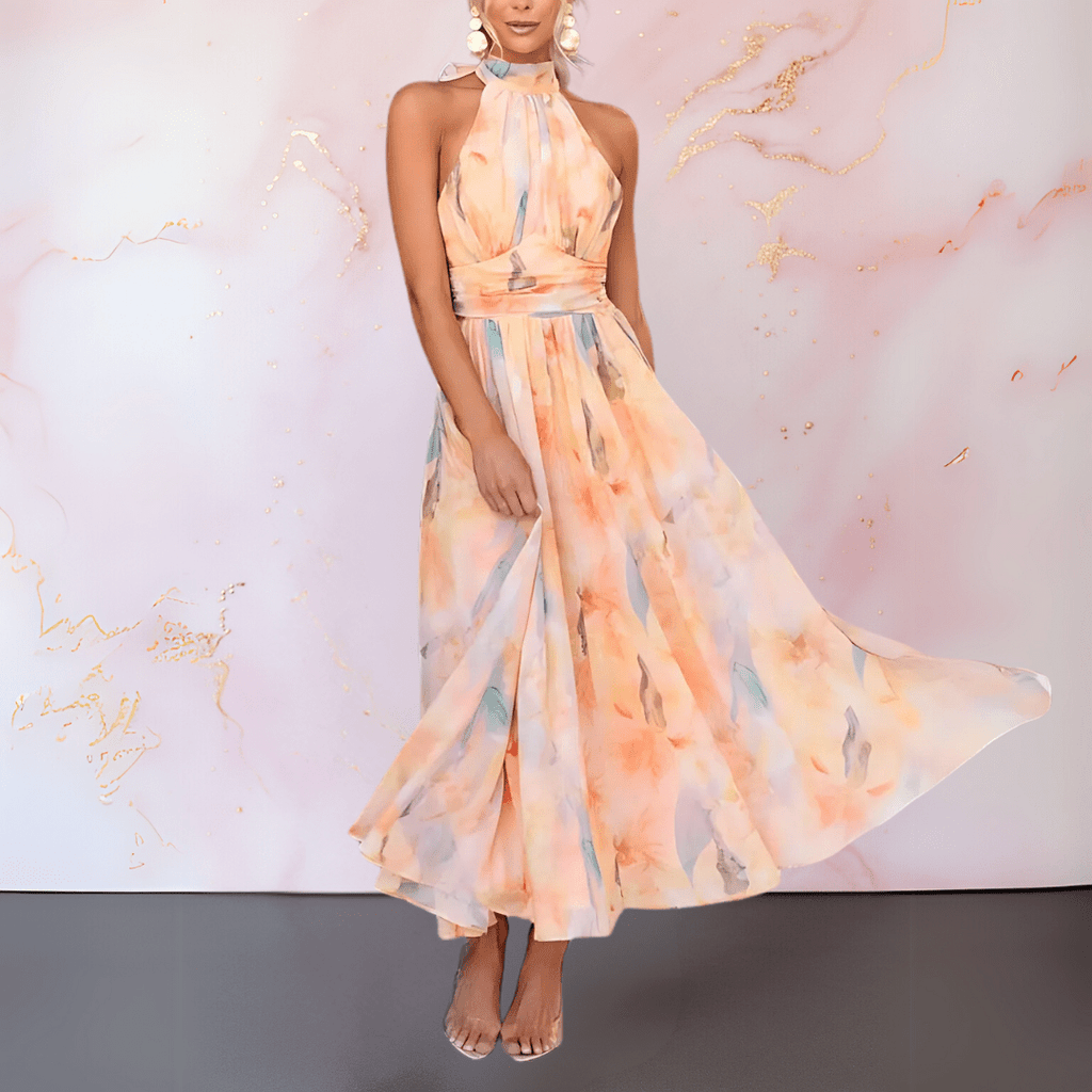 Margarida | Vestido de decote com efeito aguarela