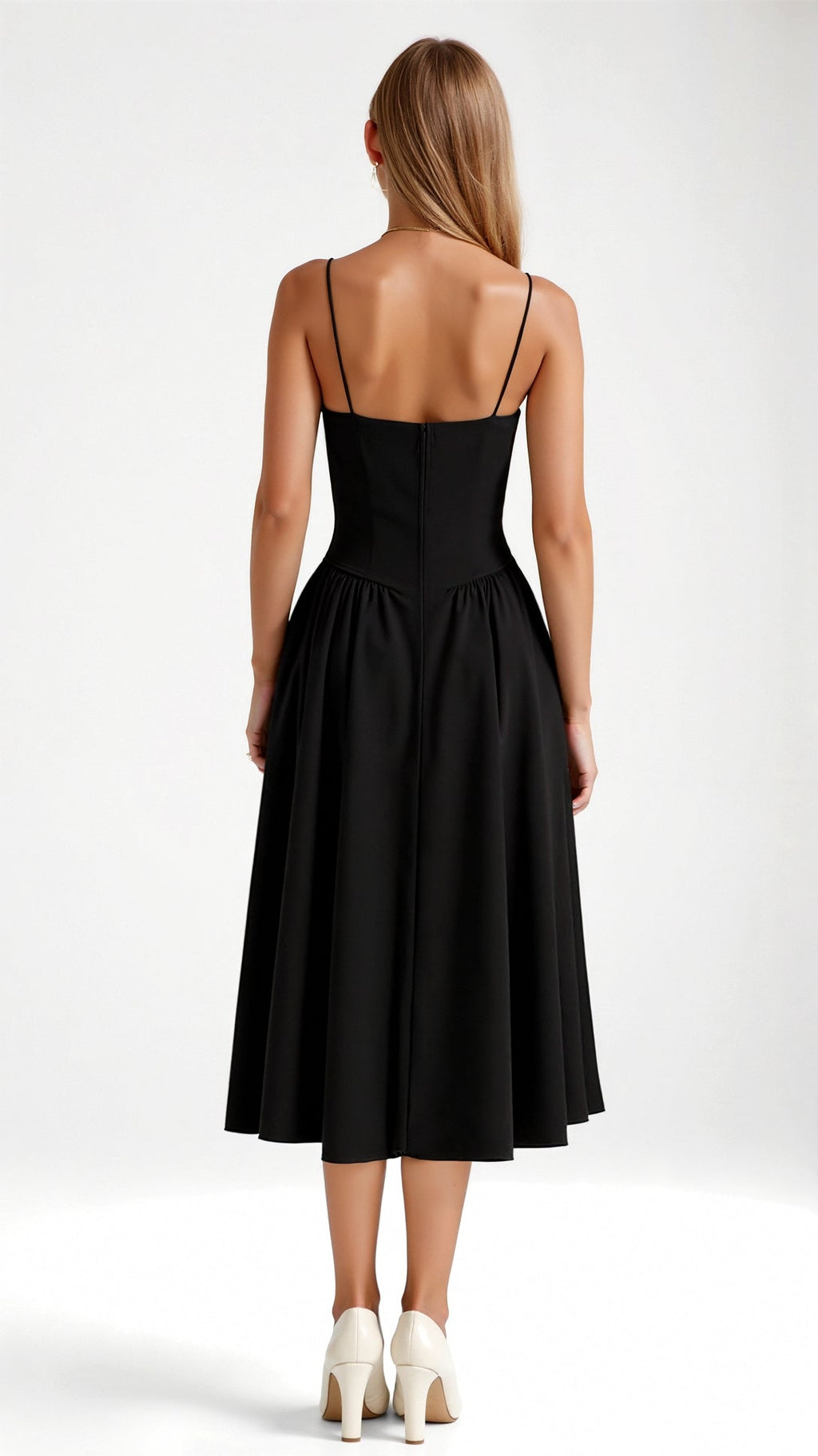 Odette Élégance | Vestido midi com corpete estruturado