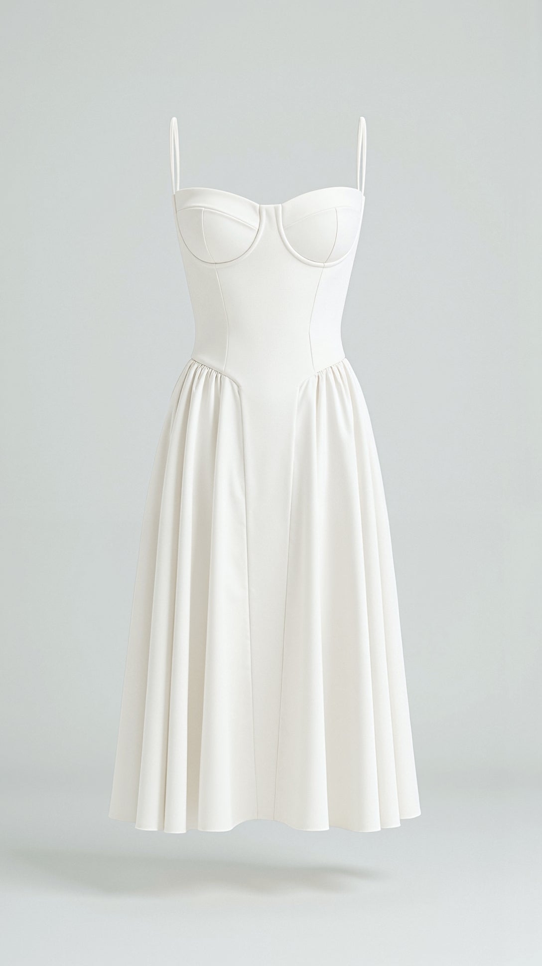 Odette Élégance | Vestido midi com corpete estruturado
