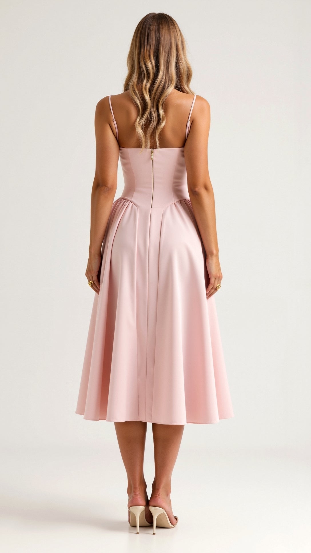 Odette Élégance | Vestido midi com corpete estruturado