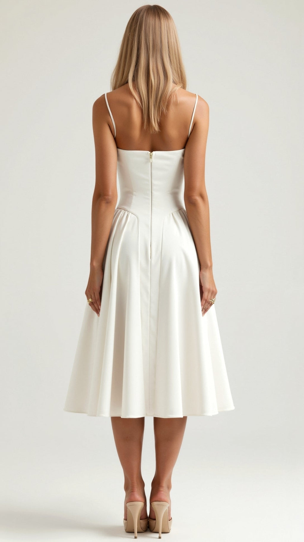 Odette Élégance | Vestido midi com corpete estruturado