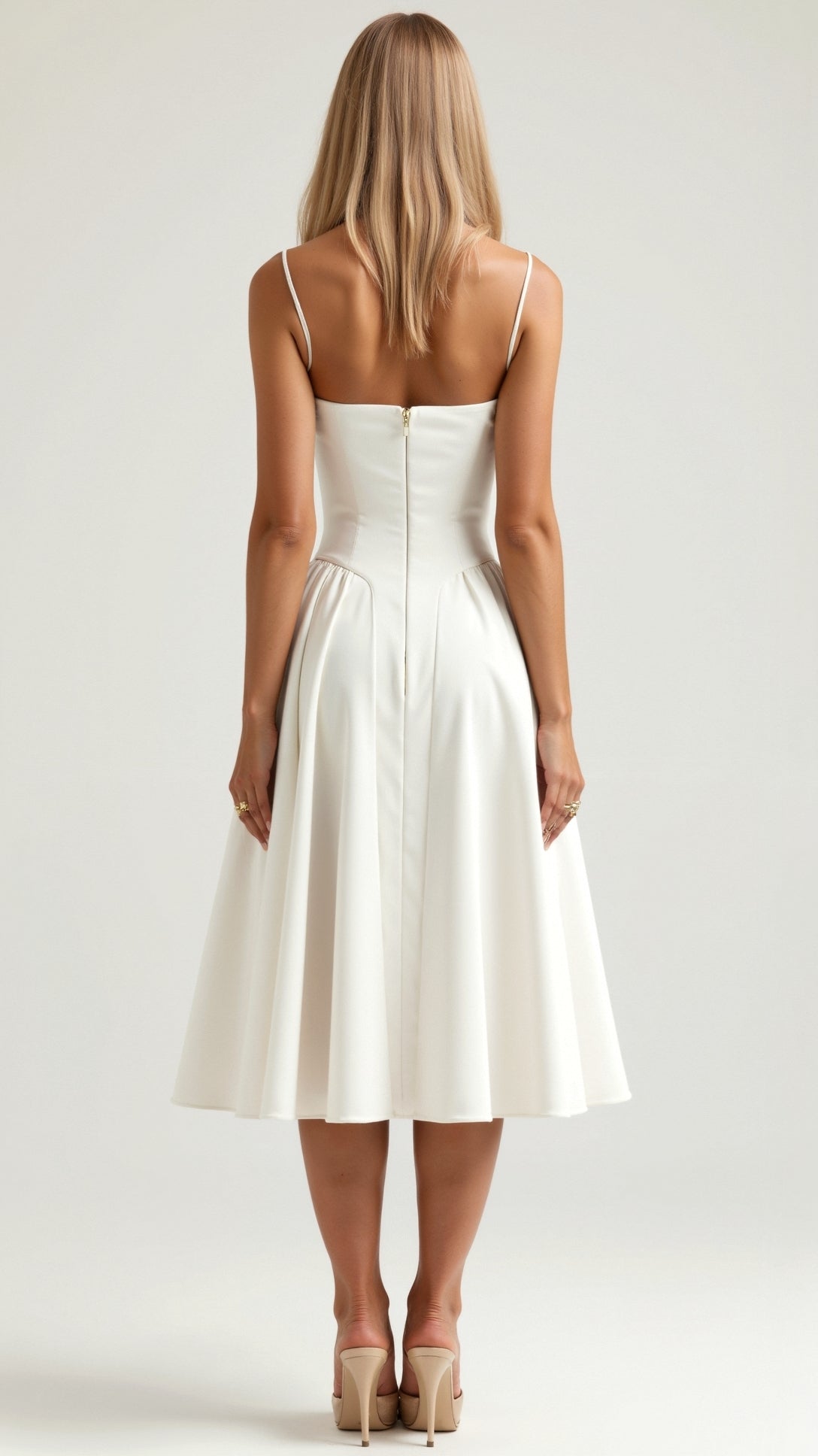 Odette Élégance | Vestido midi com corpete estruturado