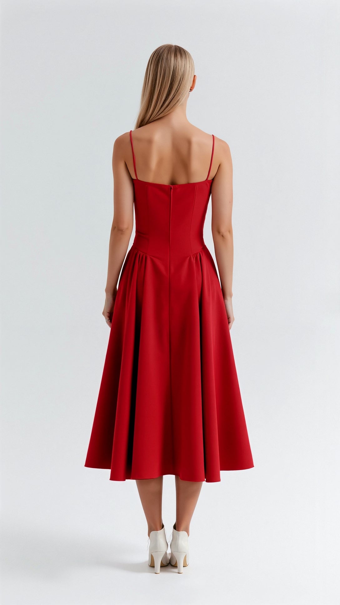 Odette Élégance | Vestido midi com corpete estruturado