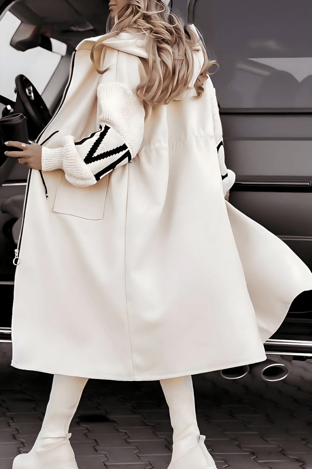 Rosa | Casaco-cardigan elegante com capuz