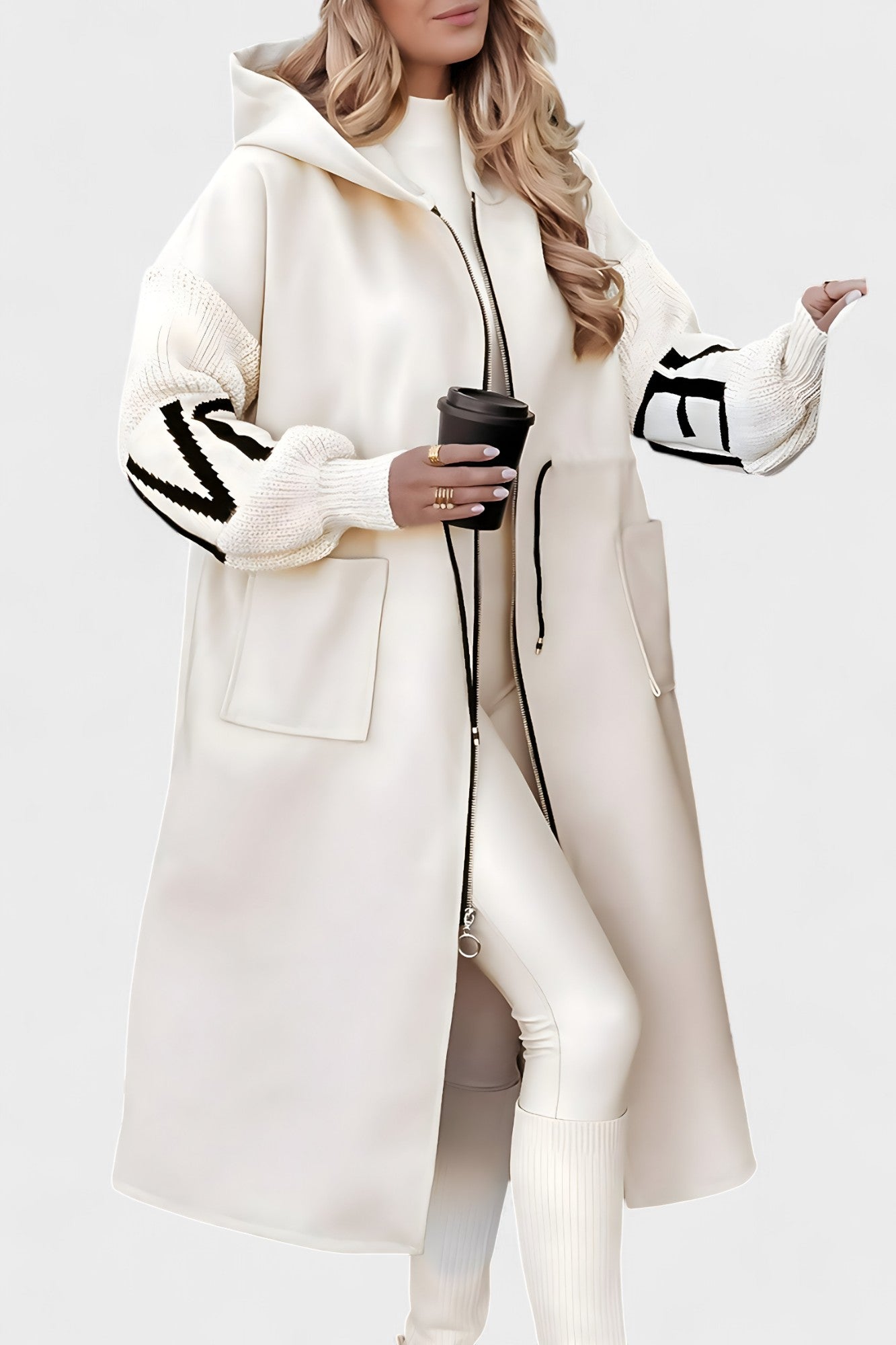 Rosa | Casaco-cardigan elegante com capuz