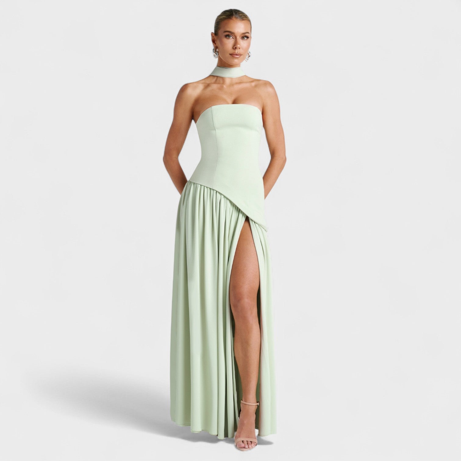 Vestido Maliyah - Corte assimétrico Hortelã