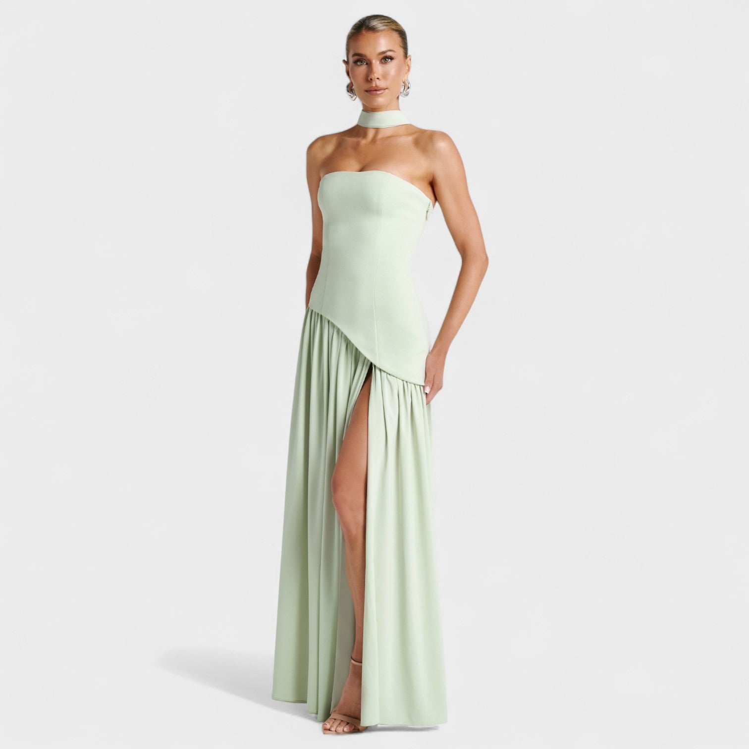 Vestido Maliyah - Corte assimétrico Hortelã