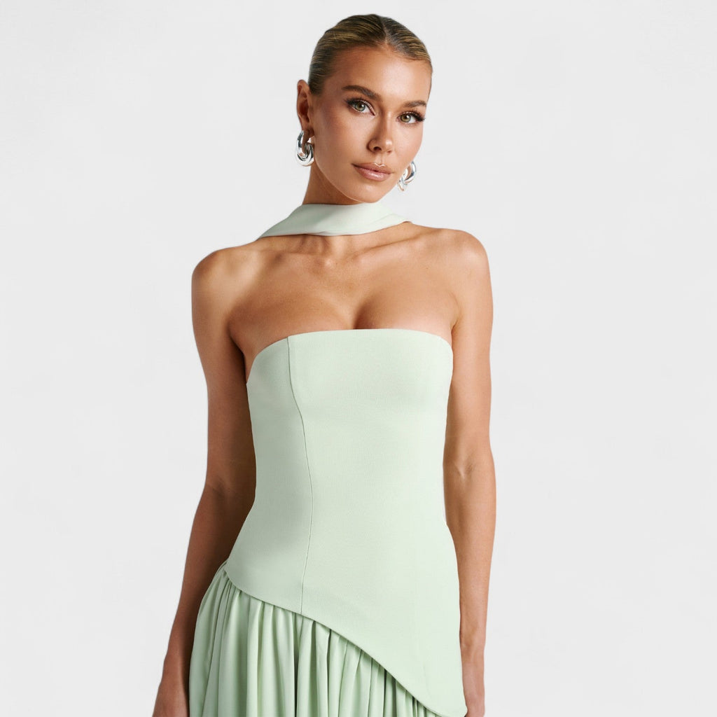 Vestido Maliyah - Corte assimétrico Hortelã
